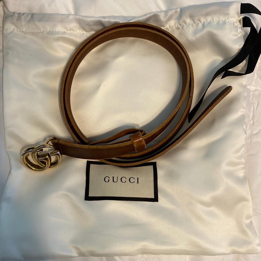 Gucci Belt - brown leather / gold hardware